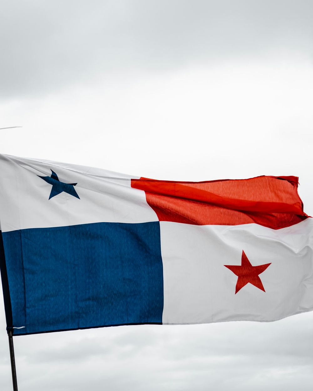 La bandera de Panamá ondeando